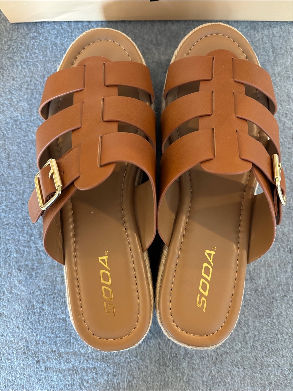 Women’s Platform Espadrille Slide Sandals  Chestnut 8 1/2 - Picture 3 of 8